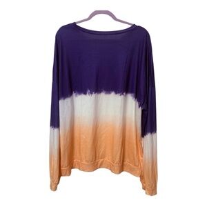 Purple yellow and white tie die shirt